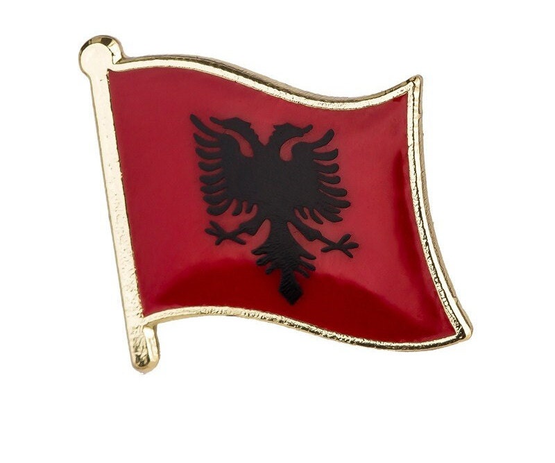 Albania National Flag Lapel Pin / Albania Flag Lapel Clothes / Albania Country Flag Badge / Albanian National Flag Brooch / Enamel Pins