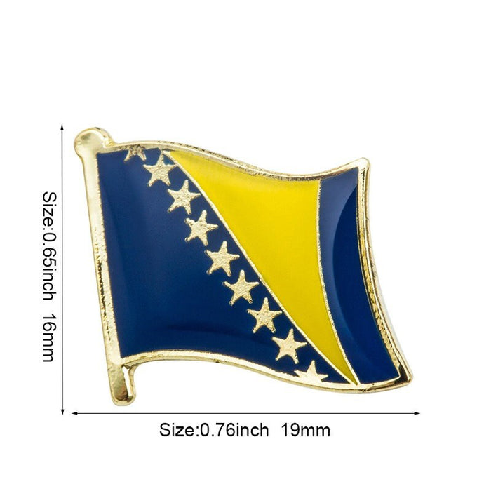 Bosnia National Flag Lapel Pin / Bosnia Flag Lapel Clothes / Bosnia Country Flag Badge / Bosnian National Flag Brooch / Bosnia Enamel Pins