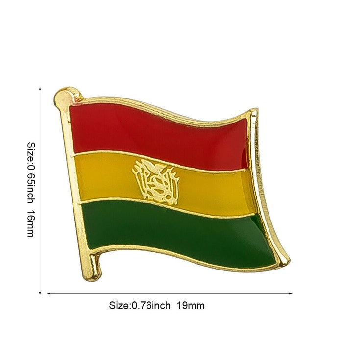 Bolivia National Flag Lapel Pin / Bolivia Flag Lapel Clothes / Bolivia Country Flag Badge / Bolivian National Flag Brooch / Enamel Pins