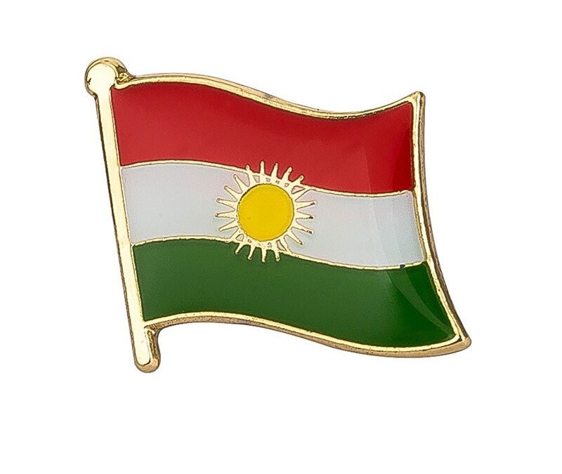 Kurdistan National Flag Lapel Pin / Kurdistan Flag Lapel Clothes / Country Flag Badge / Kurds National Flag Brooch / Kurdish Enamel Pins