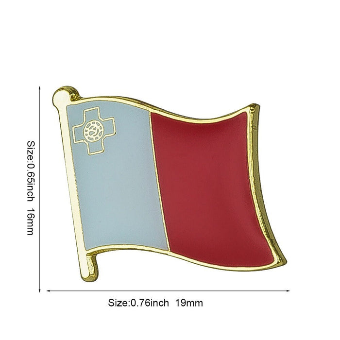 Malta National Flag Lapel Pin / Malta Flag Lapel Clothes / Malta Country Flag Badge / Maltese National Flag Brooch / Maltese Enamel Pins