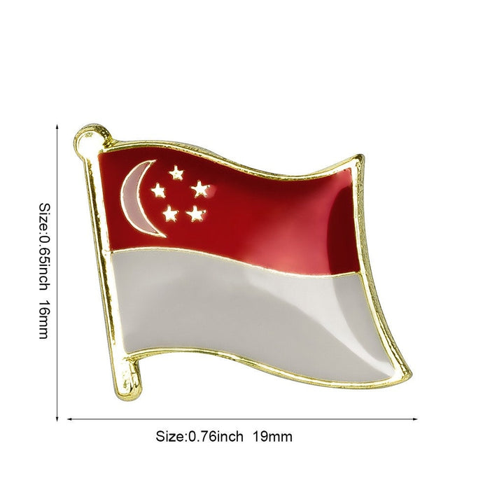 Singapore National Flag Lapel Pin / Singapore Flag Lapel Clothes / Country Flag Badge / Singaporean National Flag Brooch / Enamel Pins