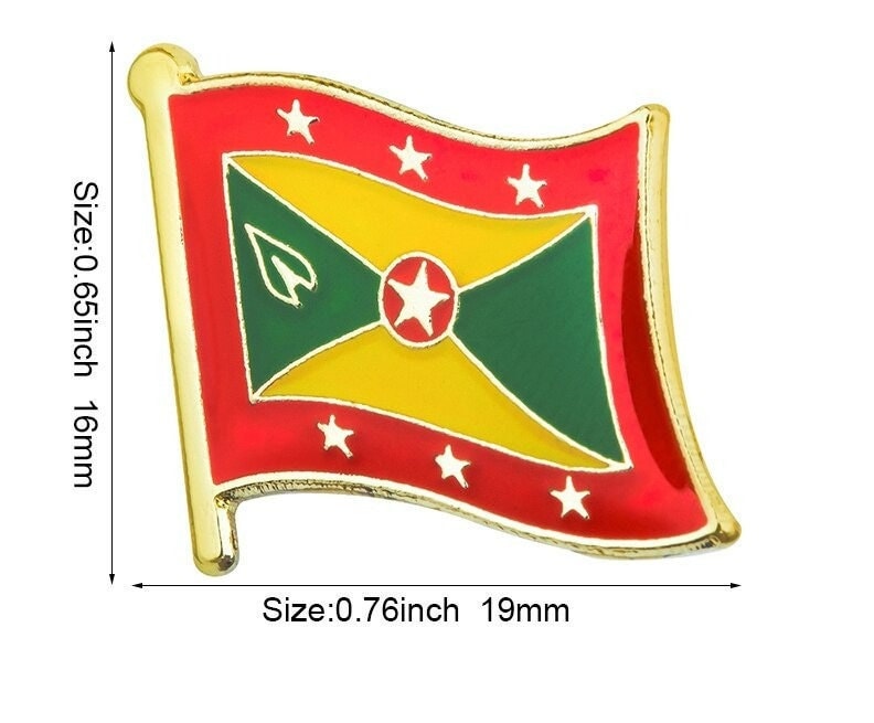 Grenada National Flag Lapel Pin / Grenada Flag Lapel Clothes / Grenada Country Flag Badge / National Flag Brooch / Grenada Enamel Pins