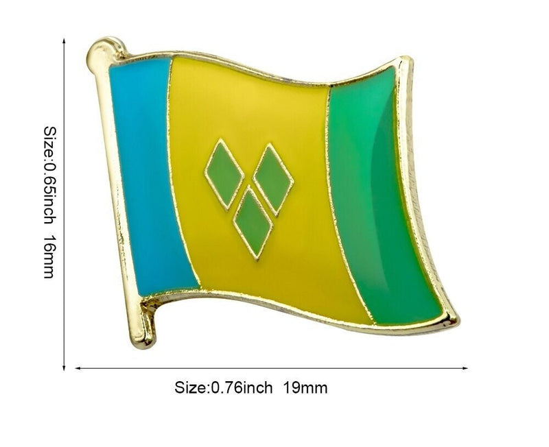 Saint Vincent National Flag Lapel Pin / Saint Vincent Flag Lapel Clothes / Saint Vincent Country Badge / National Flag Brooch / Enamel Pins