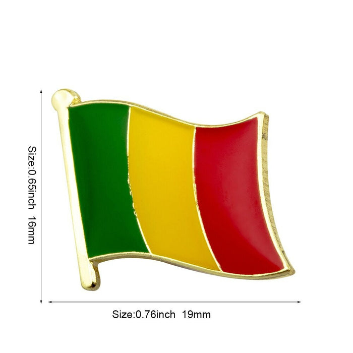 Mali National Flag Lapel Pin / Mali Flag Lapel Clothes / Mali Country Flag Badge / National Flag Brooch / Mali Enamel Pins