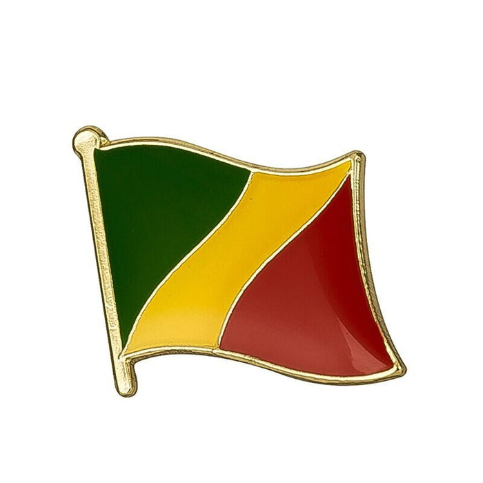 Congo National Flag Lapel Pin / Congo Flag Lapel Clothes / Congo Country Flag Badge / National Flag Brooch / Congo Enamel Pins