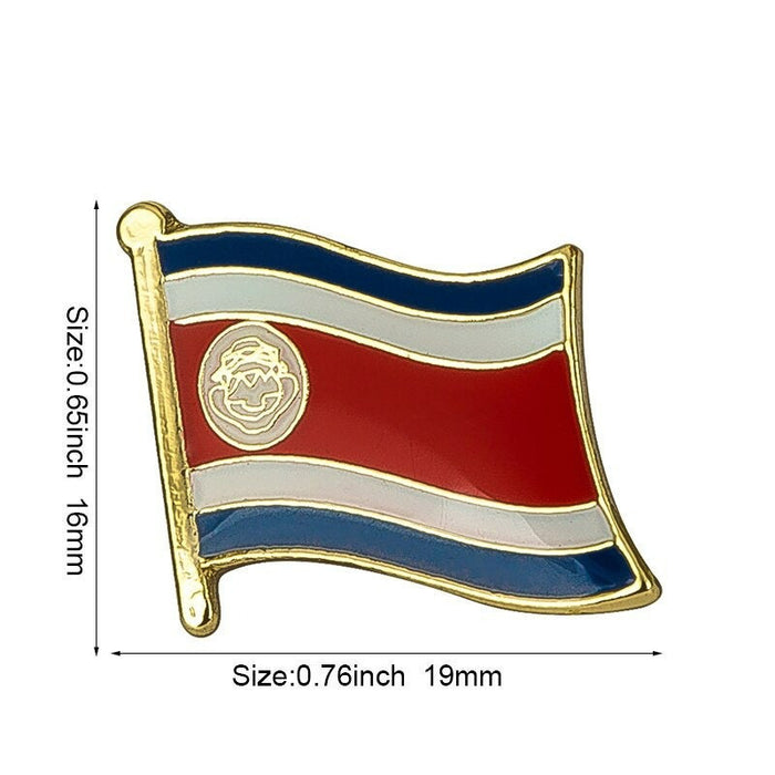 Costa Rica National Flag Lapel Pin / Costa Rica Flag Lapel Clothes / Costa Rica Country Badge / National Flag Brooch / Enamel Pins