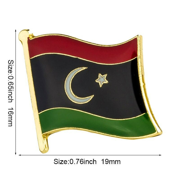 Libya National Flag Lapel Pin / Libya Flag Lapel Clothes / Libya Country Flag Badge / National Flag Brooch / Libya Enamel Pins