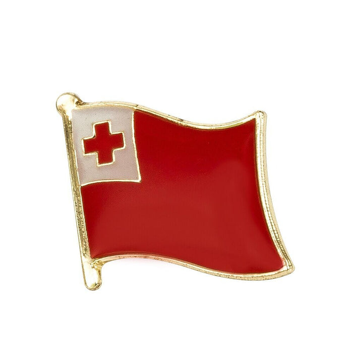 Tonga National Flag Lapel Pin / Tonga Flag Lapel Clothes / Tonga Country Flag Badge / National Flag Brooch / Tonga Enamel Pins