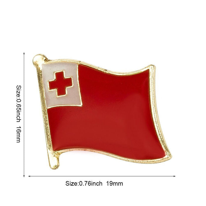 Tonga National Flag Lapel Pin / Tonga Flag Lapel Clothes / Tonga Country Flag Badge / National Flag Brooch / Tonga Enamel Pins