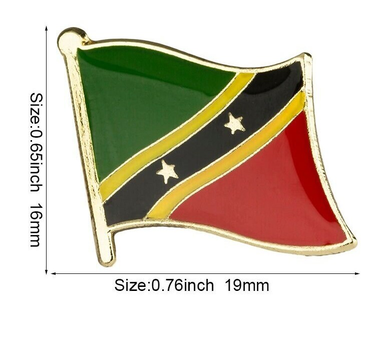 Saint Kitts National Flag Lapel Pin / St Kitts Flag Lapel Clothes / Saint Kitts Country Flag Badge / National Flag Brooch / Enamel Pins