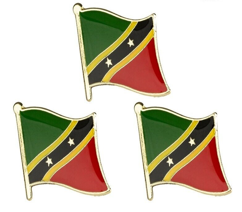 Saint Kitts National Flag Lapel Pin / St Kitts Flag Lapel Clothes / Saint Kitts Country Flag Badge / National Flag Brooch / Enamel Pins