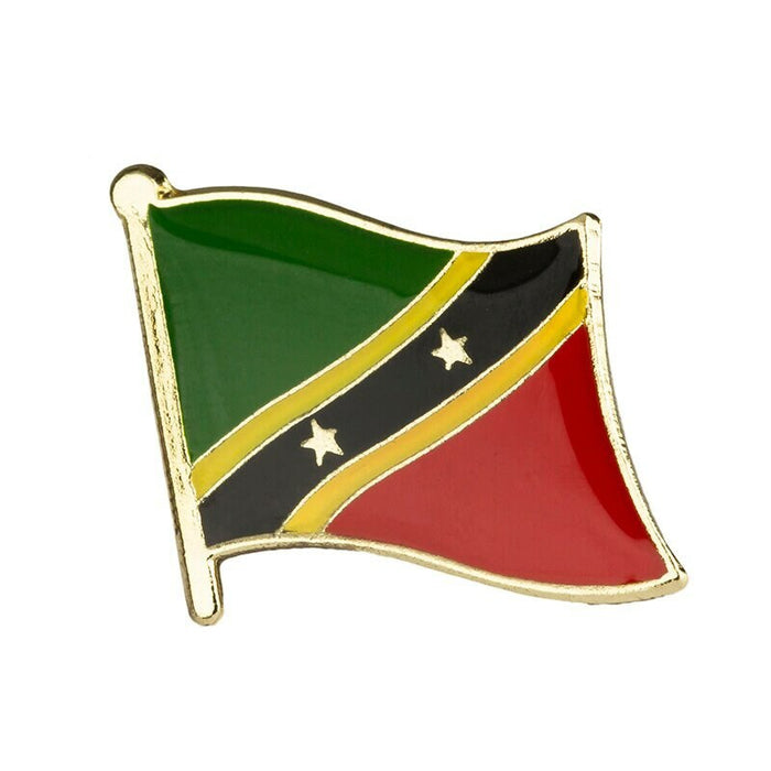 Saint Kitts National Flag Lapel Pin / St Kitts Flag Lapel Clothes / Saint Kitts Country Flag Badge / National Flag Brooch / Enamel Pins