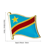 Congo National Flag Lapel Pin / Congo Flag Lapel Clothes / Congo Country Flag Badge / National Flag Brooch / Congo Enamel Pins