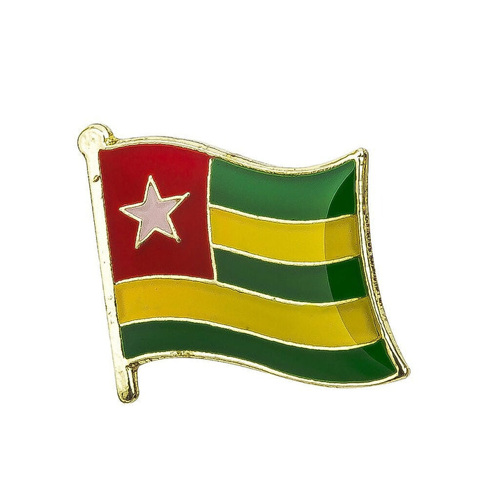 Togo National Flag Lapel Pin / Togo Flag Lapel clothes / Togo country flag Badge / national flag Brooch / Togo enamel pins