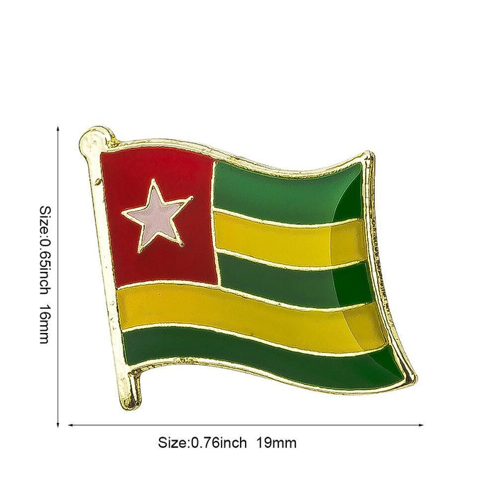 Togo National Flag Lapel Pin / Togo Flag Lapel clothes / Togo country flag Badge / national flag Brooch / Togo enamel pins