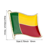Benin National Flag Lapel Pin / Benin Flag Lapel clothes / Benin country flag Badge / national flag Brooch / Benin enamel pins