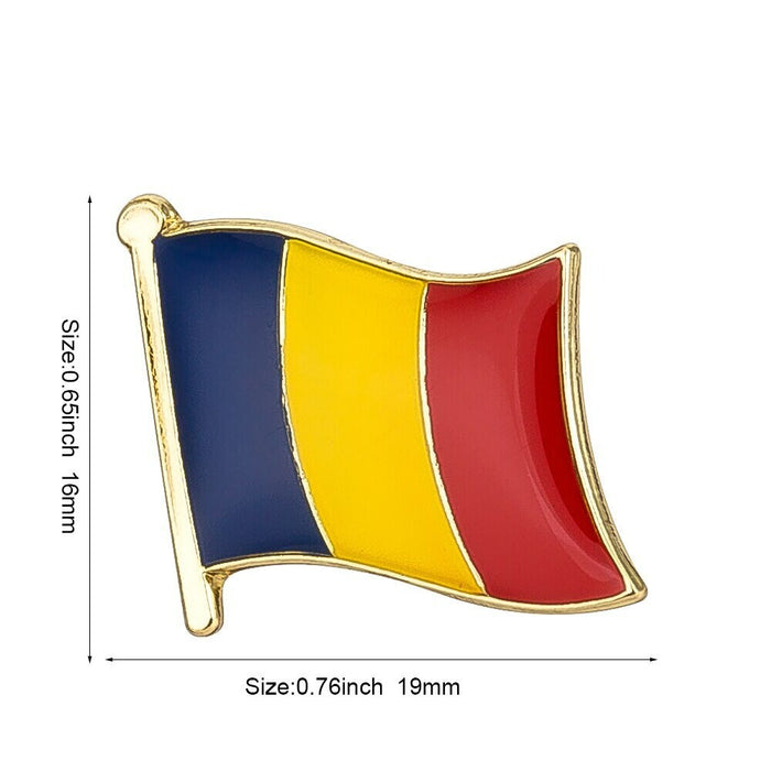 Romania National Flag Lapel Pin / Romania Flag Lapel Clothes / Romania Country Flag Badge / National Flag Brooch / Romania Enamel Pins