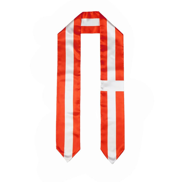 Denmark Flag Graduation Stole, Denmark Flag Graduation Sash, Denmark Graduation Stole, Danes Flag Graduation Stole