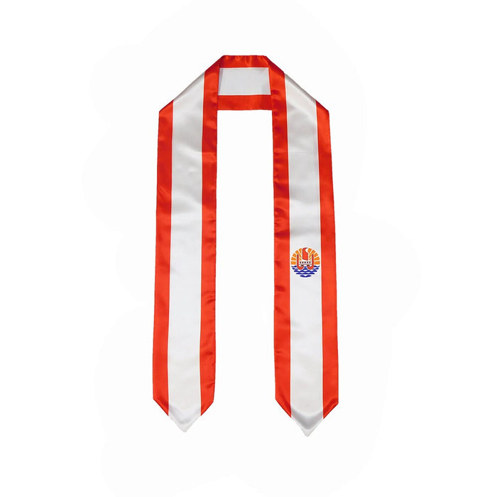 Tahiti Flag Graduation Stole, Tahiti Flag Graduation Sash, Tahiti Graduation Stole, Vincentians Flag Graduation Stole