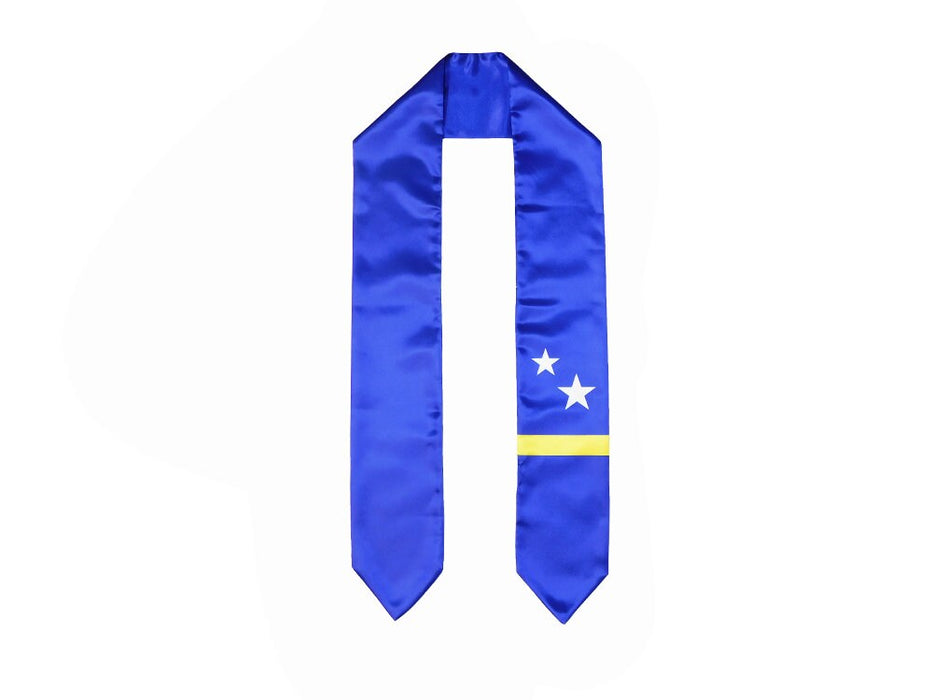 Curacao Flag Graduation Stole, Curacao Flag Graduation Sash, Curacao Graduation Stole, Vincentians Flag Graduation Stole