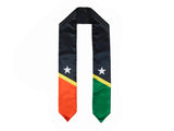 St Kitts Flag Graduation Stole, St Kitts Flag Graduation Sash, St Kitts Graduation Stole, Kittitians Flag Graduation Stole