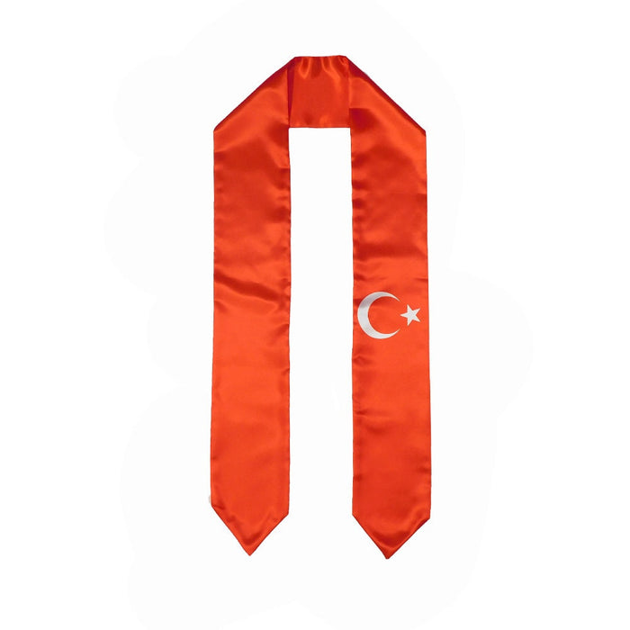 Turkey Flag Graduation Stole, Turkey Flag Graduation Sash, Turkey Graduation Stole, Turkish Flag Graduation Stole