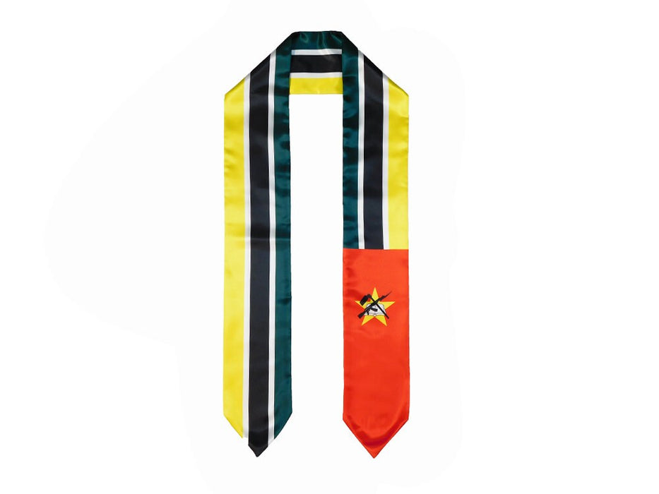 Mozambique Flag Graduation Stole, Mozambique Flag Graduation Sash, Mozambique Graduation Stole, Mozambican Flag Graduation Stole