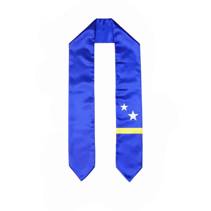 Curacao Flag Graduation Stole, Curacao Flag Graduation Sash, Curacao Graduation Stole, Vincentians Flag Graduation Stole