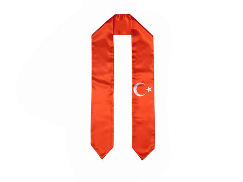 Turkey Flag Graduation Stole, Turkey Flag Graduation Sash, Turkey Graduation Stole, Turkish Flag Graduation Stole