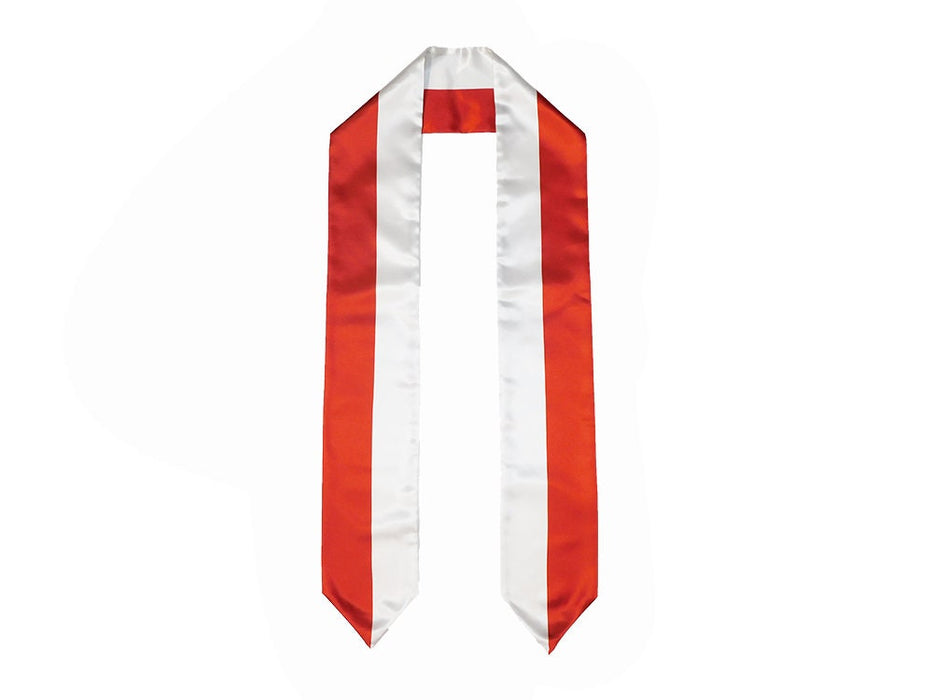 Monaco Flag Graduation Stole, Monaco Flag Graduation Sash, Monaco Graduation Stole, Monégasques Flag Graduation Stole