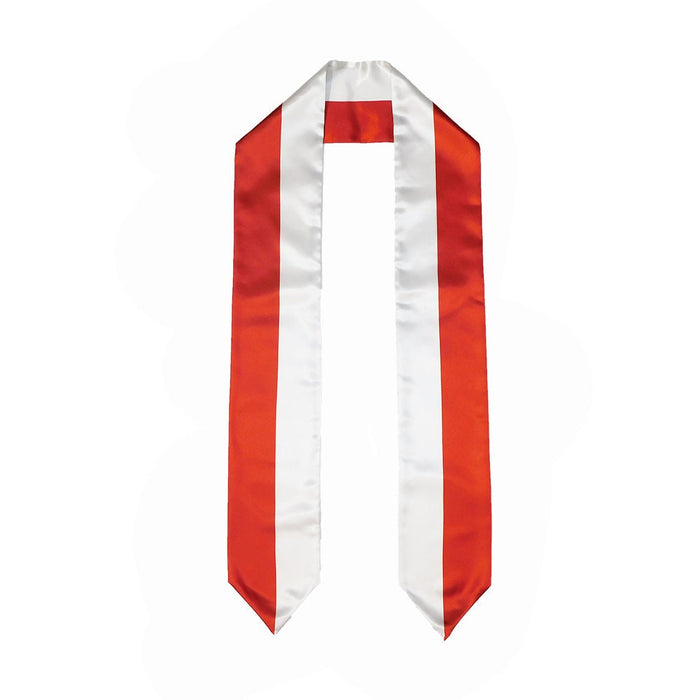 Monaco Flag Graduation Stole, Monaco Flag Graduation Sash, Monaco Graduation Stole, Monégasques Flag Graduation Stole