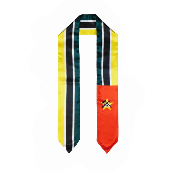 Mozambique Flag Graduation Stole, Mozambique Flag Graduation Sash, Mozambique Graduation Stole, Mozambican Flag Graduation Stole