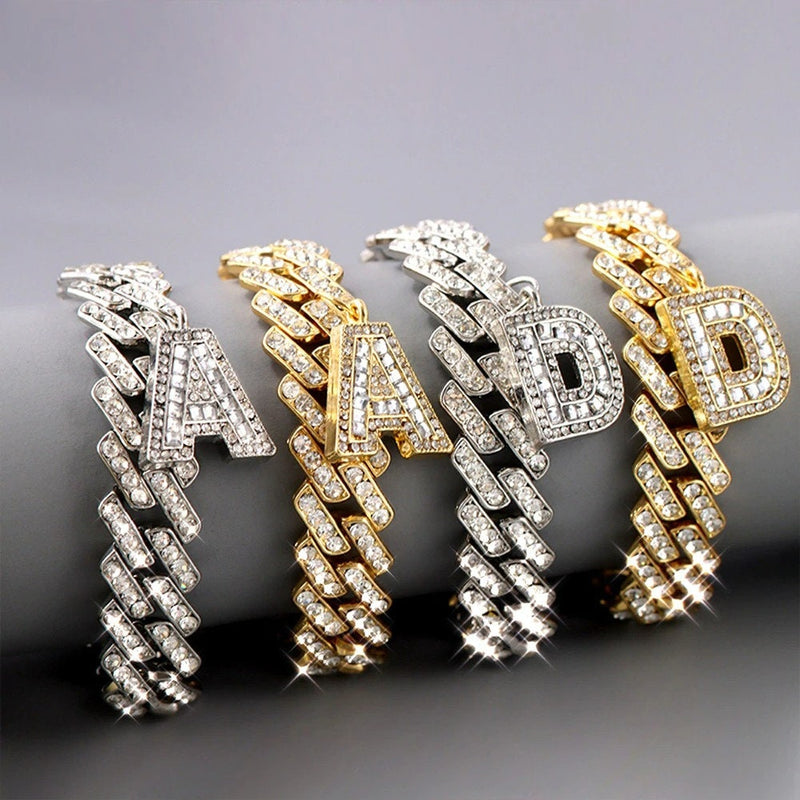 A-Z Initials Ankle Bracelets, A-Z Initial Anklets, A-Z Initial Personalized Gift, A-Z Anklets, Iced Out A-Z Letters Jewelry, Initial Pendant