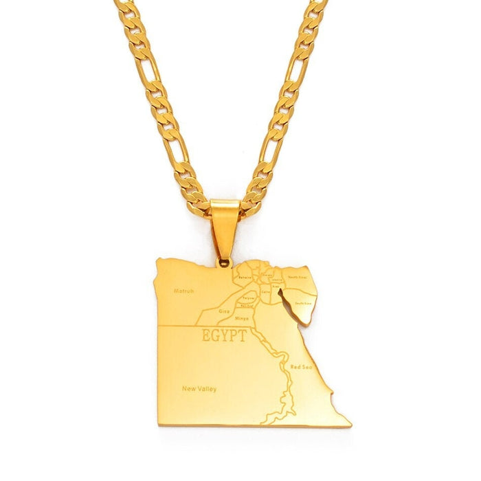 Egypt 18K Gold Plated Necklace / Egypt Jewelry / Egypt Pendant / Egypt Gift