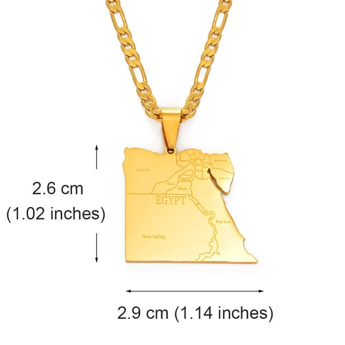 Egypt 18K Gold Plated Necklace / Egypt Jewelry / Egypt Pendant / Egypt Gift