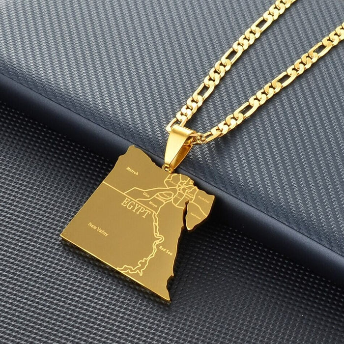 Egypt 18K Gold Plated Necklace / Egypt Jewelry / Egypt Pendant / Egypt Gift