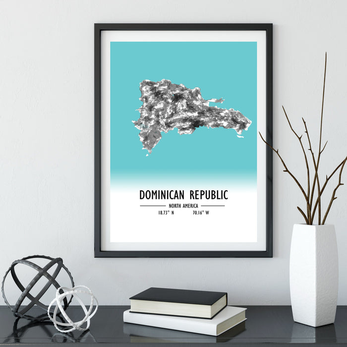 Printable Map Poster Dominican Republic Print / D.R Republic Map Wall Art / Dominican Décor / D.R Decoration / Anniversary Wedding Gift