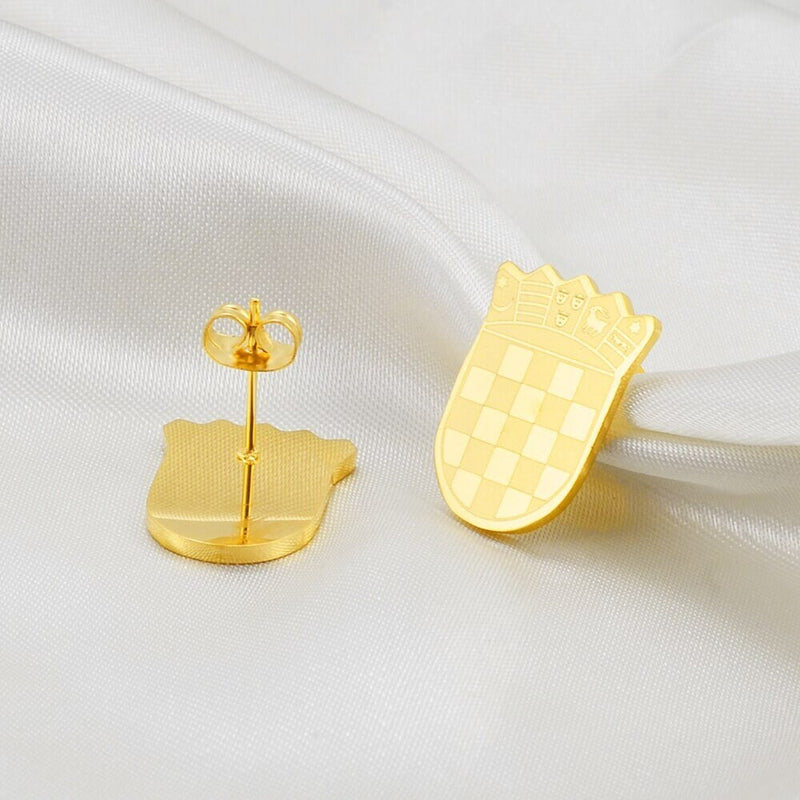 18K Gold Plated Croatia Map Earrings, Croatia Necklace, Croatia Flag, Croatia Jewelry, Croatia Pendant, Croatia Gifts, Croatia Earrings