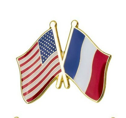 U.s.a France Flag Lapel Pin / U.s.a France Flag Lapel Clothes / Country Flag Badge / American National Flag Brooch / United Sates Enamel Pin