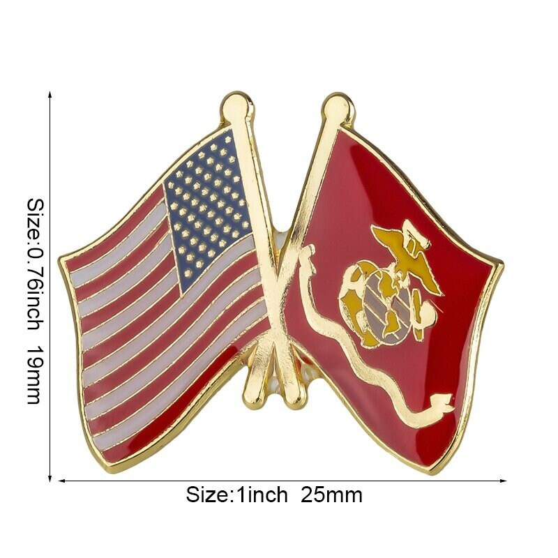 U.S.A. Marines Flag Lapel Pin / U.S.A. Marines Flag Lapel Clothes / Country Flag Badge / American Flag Brooch / United Sates Enamel Pin