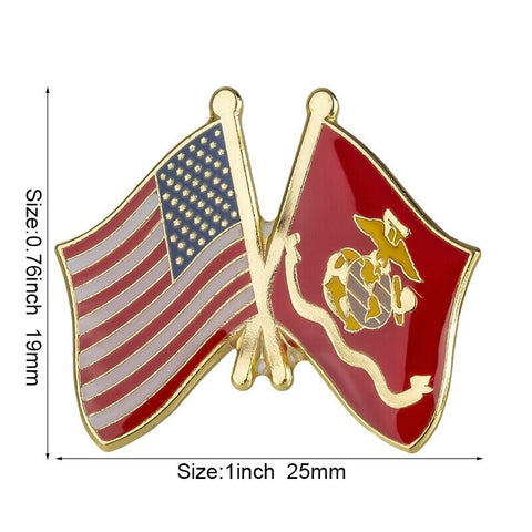 U.S.A. Marines Flag Lapel Pin / U.S.A. Marines Flag Lapel Clothes / Country Flag Badge / American Flag Brooch / United Sates Enamel Pin