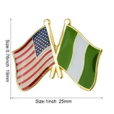U.S.A. Nigeria Flag Lapel Pin / U.S. Nigeria Flag Lapel Clothes / Country Flag Badge / American Flag Brooch / United Sates Enamel Pin