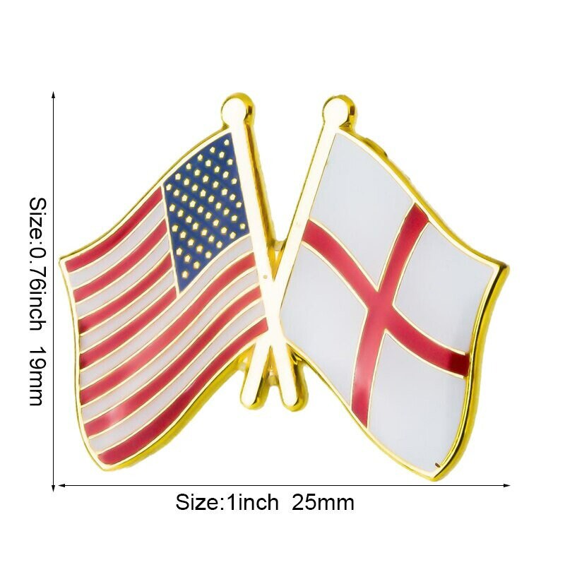 U.s.a England Flag Lapel Pin / U.s England Flag Lapel Clothes / Country Flag Badge / American Flag Brooch / United Sates Enamel Pin