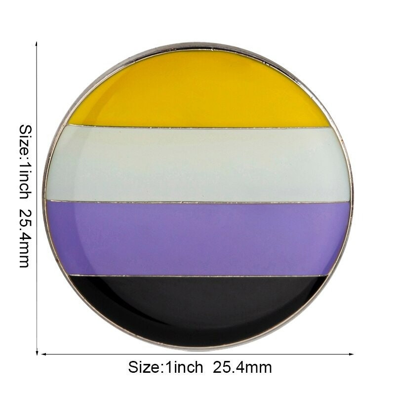 Nonbinary Pride Flag Lapel Pin / LGBTQIA Transgender Gender Fluid Aromantic Genderqueer Pansexual Bisexual Asexual Lesbian Polyamorous
