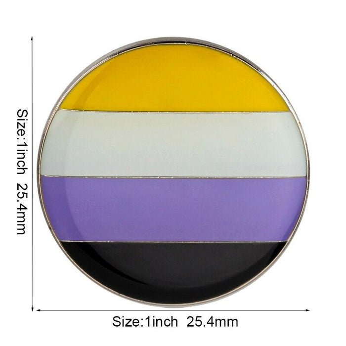 Nonbinary Pride Flag Lapel Pin / LGBTQIA Transgender Gender Fluid Aromantic Genderqueer Pansexual Bisexual Asexual Lesbian Polyamorous