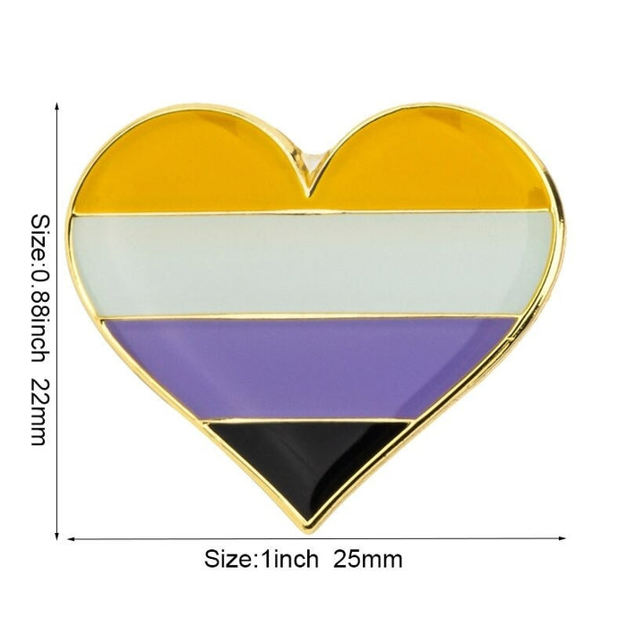 Nonbinary Pride Flag Lapel Pin / LGBTQIA Transgender Gender Fluid Aromantic Genderqueer Pansexual Bisexual Asexual Lesbian Polyamorous