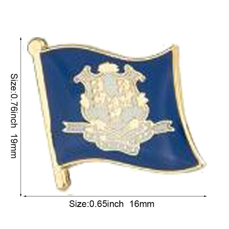 Connecticut State Flag Lapel Pin / Usa Connecticut Flag Clothes Brooch / Enamel Pins / Connecticut Flag Badge / Connecticut Pin