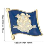 Connecticut State Flag Lapel Pin / Usa Connecticut Flag Clothes Brooch / Enamel Pins / Connecticut Flag Badge / Connecticut Pin