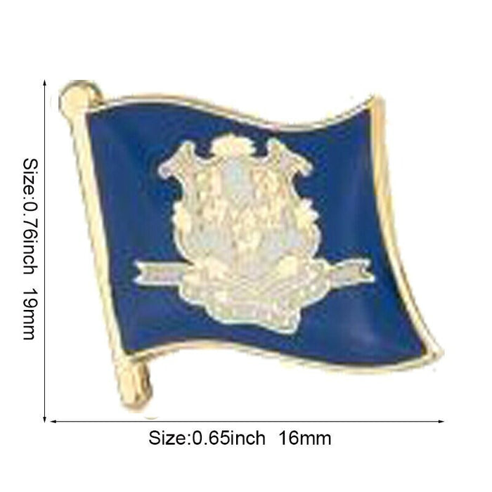 Connecticut State Flag Lapel Pin / Usa Connecticut Flag Clothes Brooch / Enamel Pins / Connecticut Flag Badge / Connecticut Pin